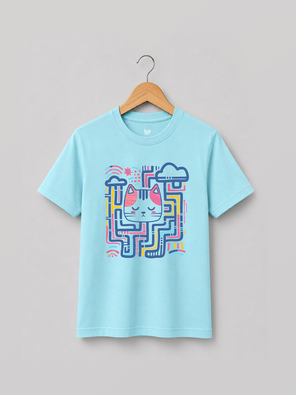 KIDS ROUND NECK - PUZZLE CAT