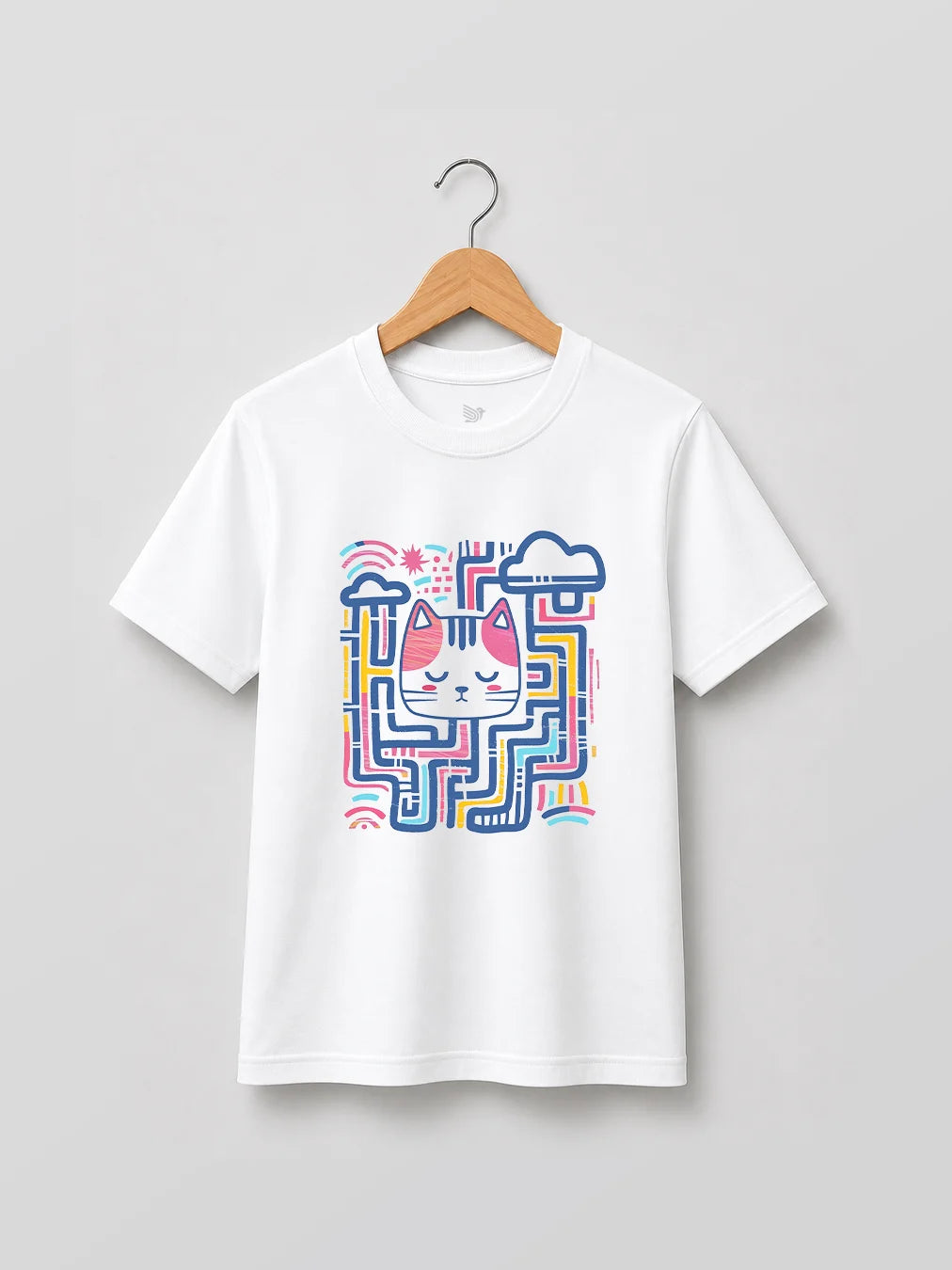 KIDS ROUND NECK - PUZZLE CAT